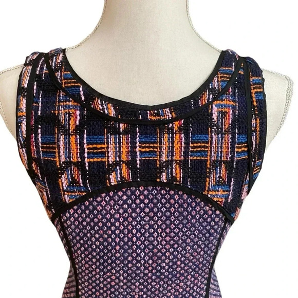 Rachel Rachel Roy Purple Navy Geometric Zip Front Knit Mini Dress Size 6 - Picture 11 of 16